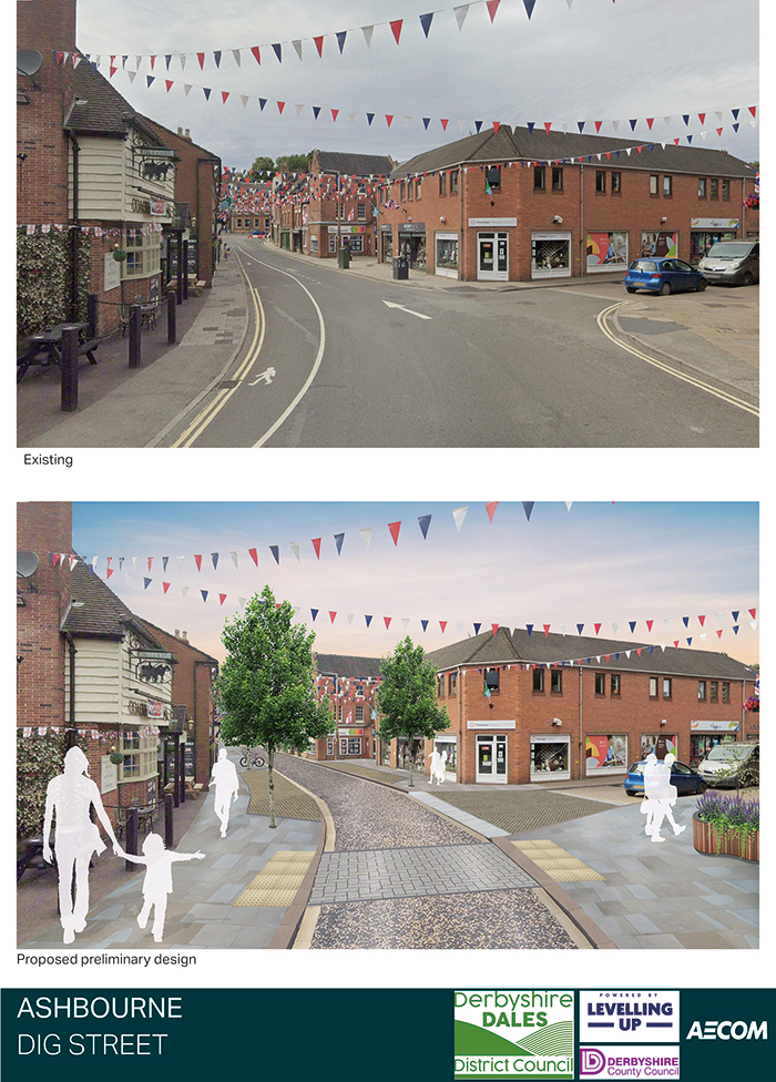 ashbourne reborn dig street before and after visualisation 