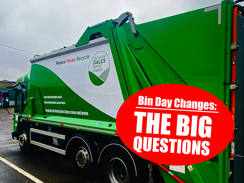 Serco Lorry with words stating: Bin day Changes - the big questions