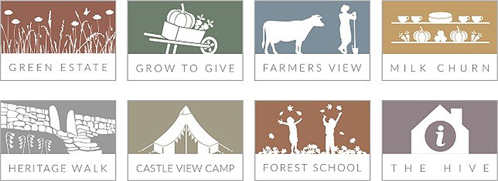 Group of 8 key Hurst Farm project logos