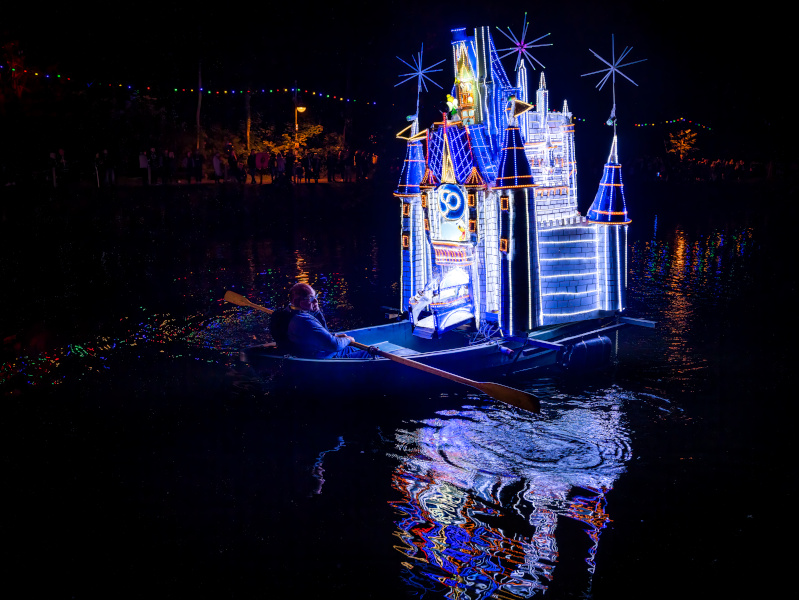 The winning boat at the 2022 Matlock Bath Illuminations - 50 years of Disney by Ian Page