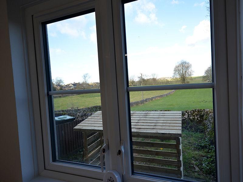 Countryside views from the window of one of the homes in Soldiers Croft, Monyash