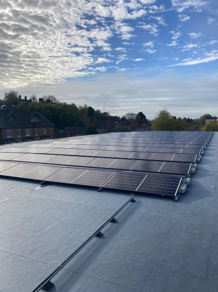 Solar PV panels at Ashbourne Leisure Centre