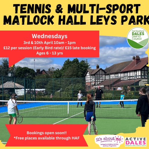Matlock Tennis courts Holiday programme for children