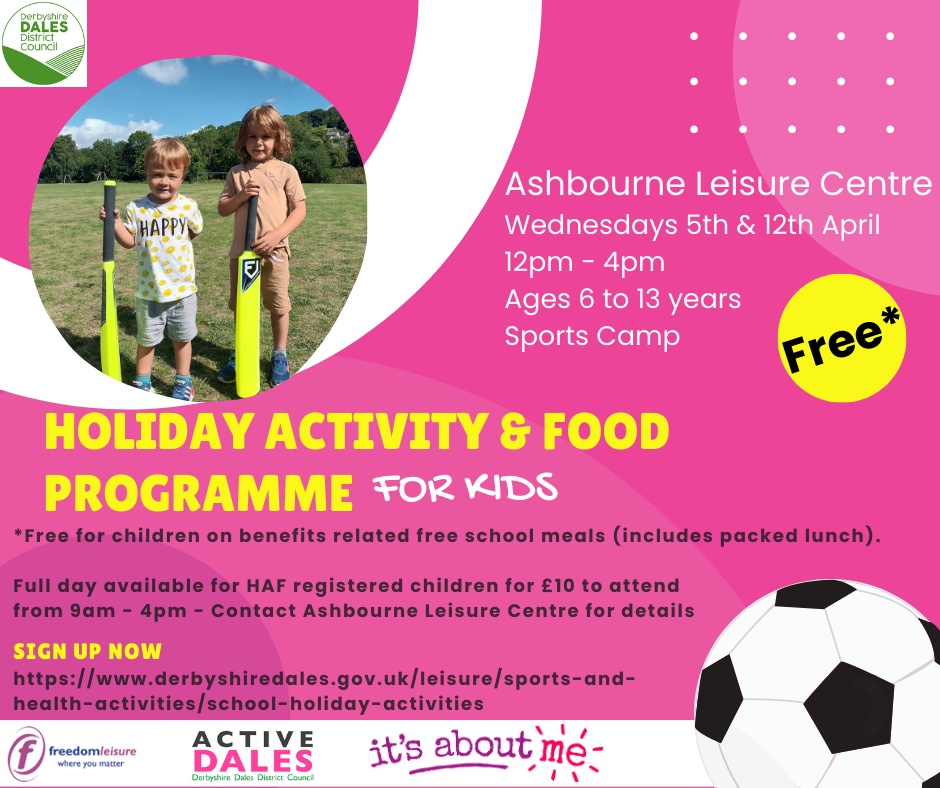holiday activity food programme advert for ashbourne