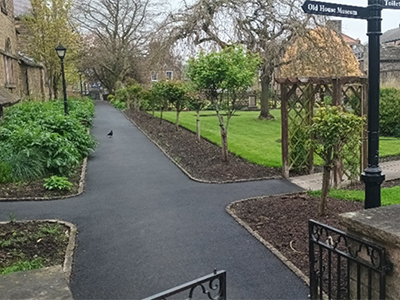 Resurfaced paths in Bakewell's Bath Gardens